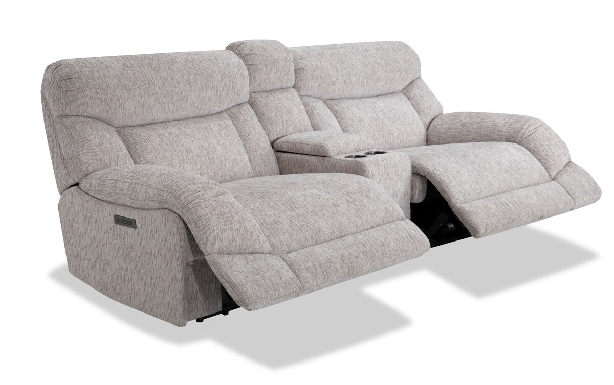 Everest Power Reclining Console Loveseat lightgray_color Bob's