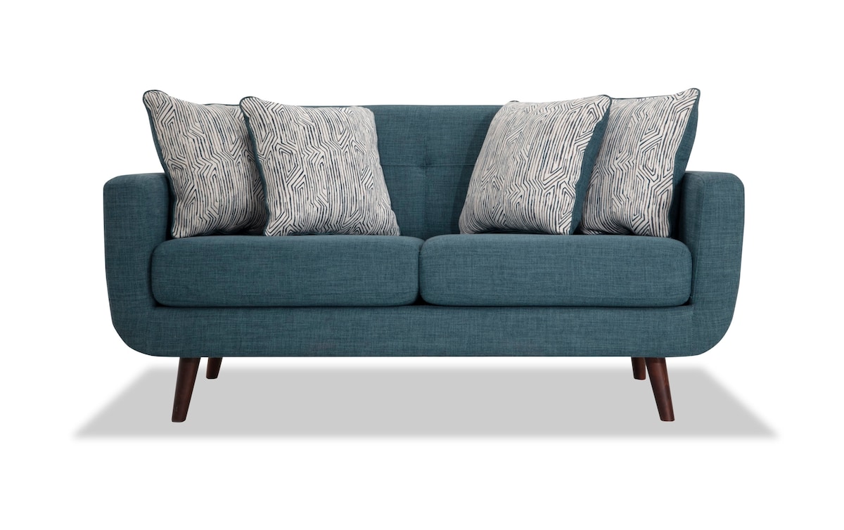 Bettie 86'' Teal Sofa & Loveseat teal_color Bob's Discount