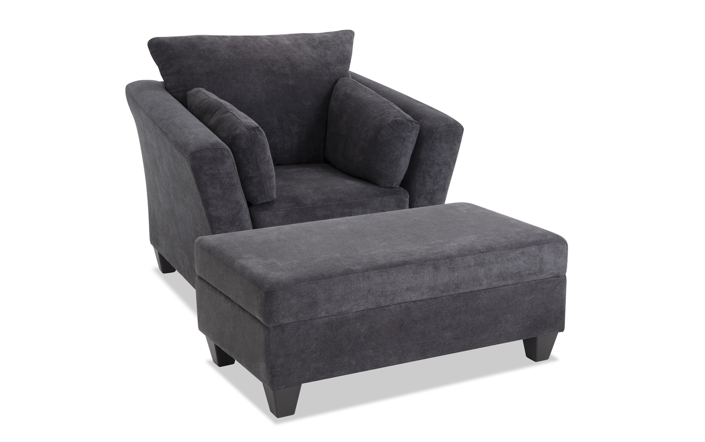 Virgo Charcoal Chair & Storage Ottoman charcoal_color Bob's