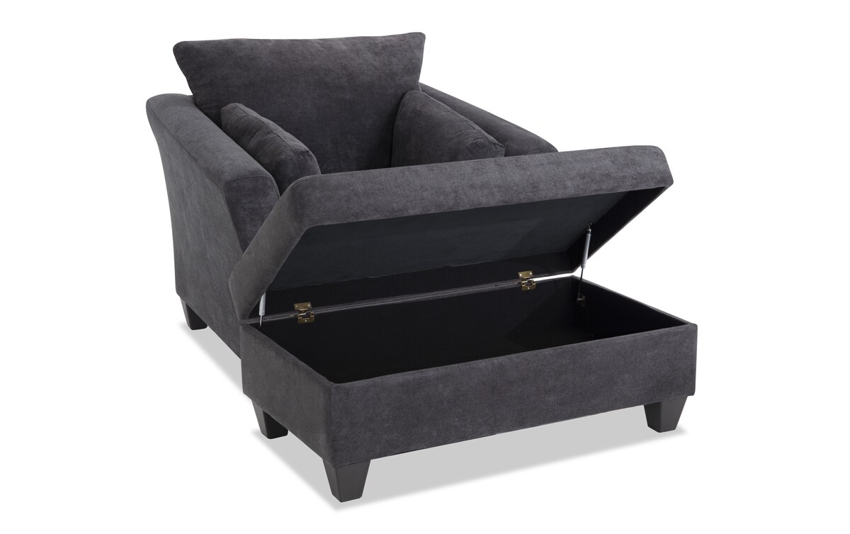 Virgo Charcoal Chair & Storage Ottoman charcoal_color Bob's