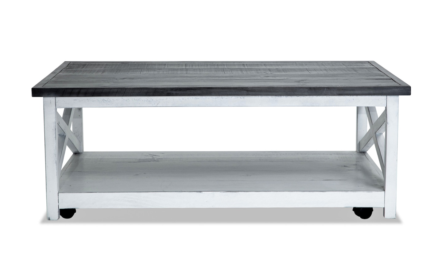 Bristol White Gray Solid Wood Coffee Table Bob s Discount Furniture Mattress Store