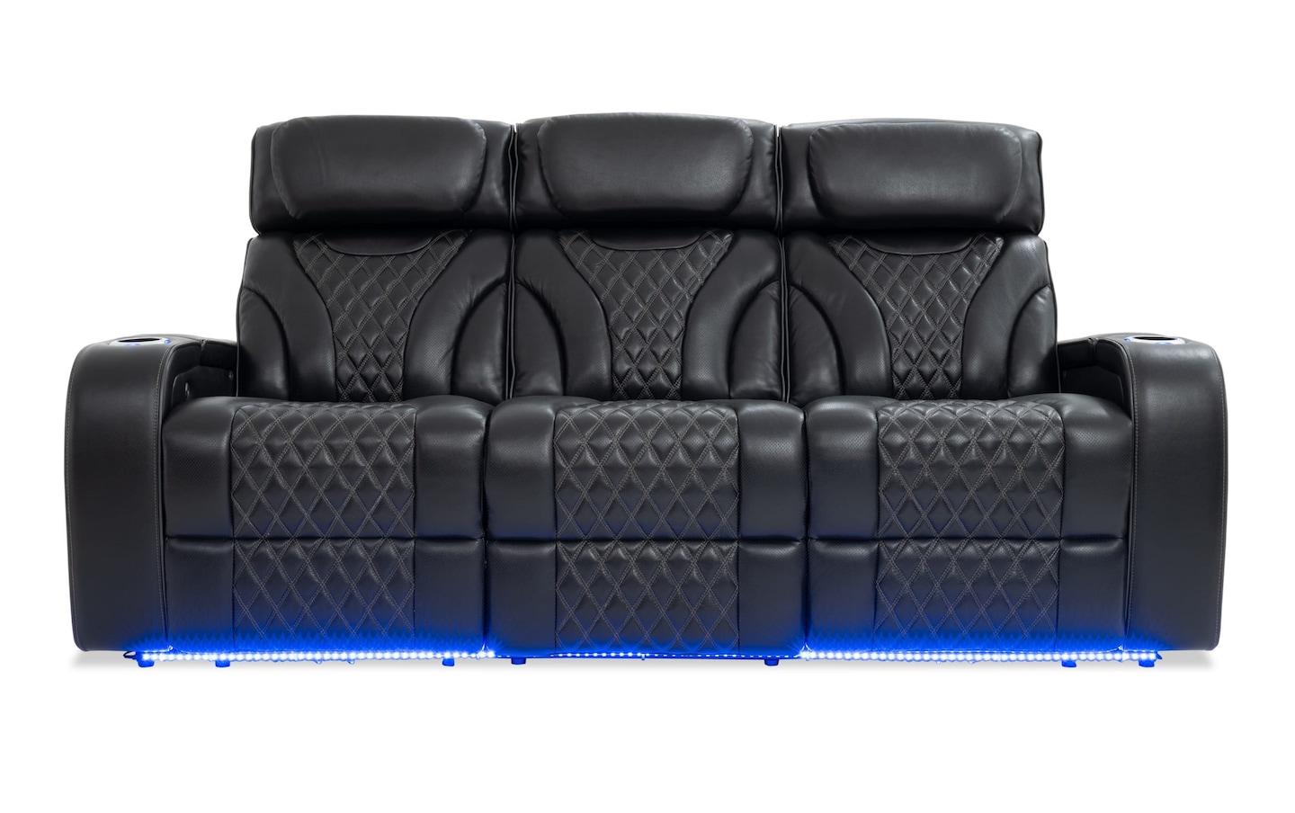 Premier Black Leather Power Sofa Bob