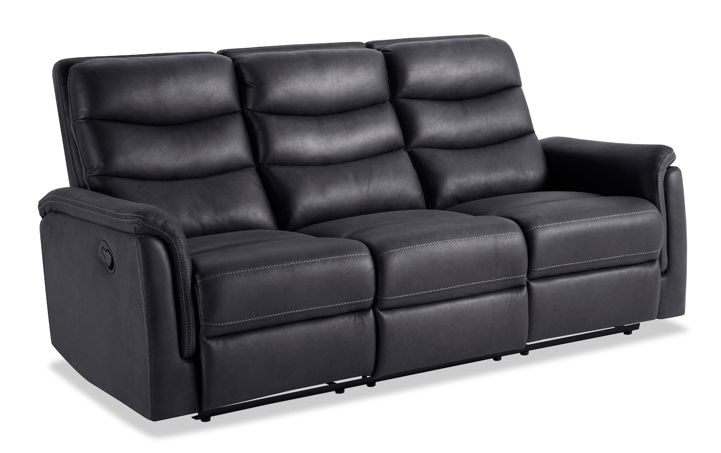 Forte Gray Manual Reclining Sofa | graphite_color