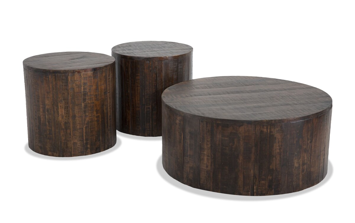 Harper Brown Coffee Table Set brown_finish Bob's Discount Furniture