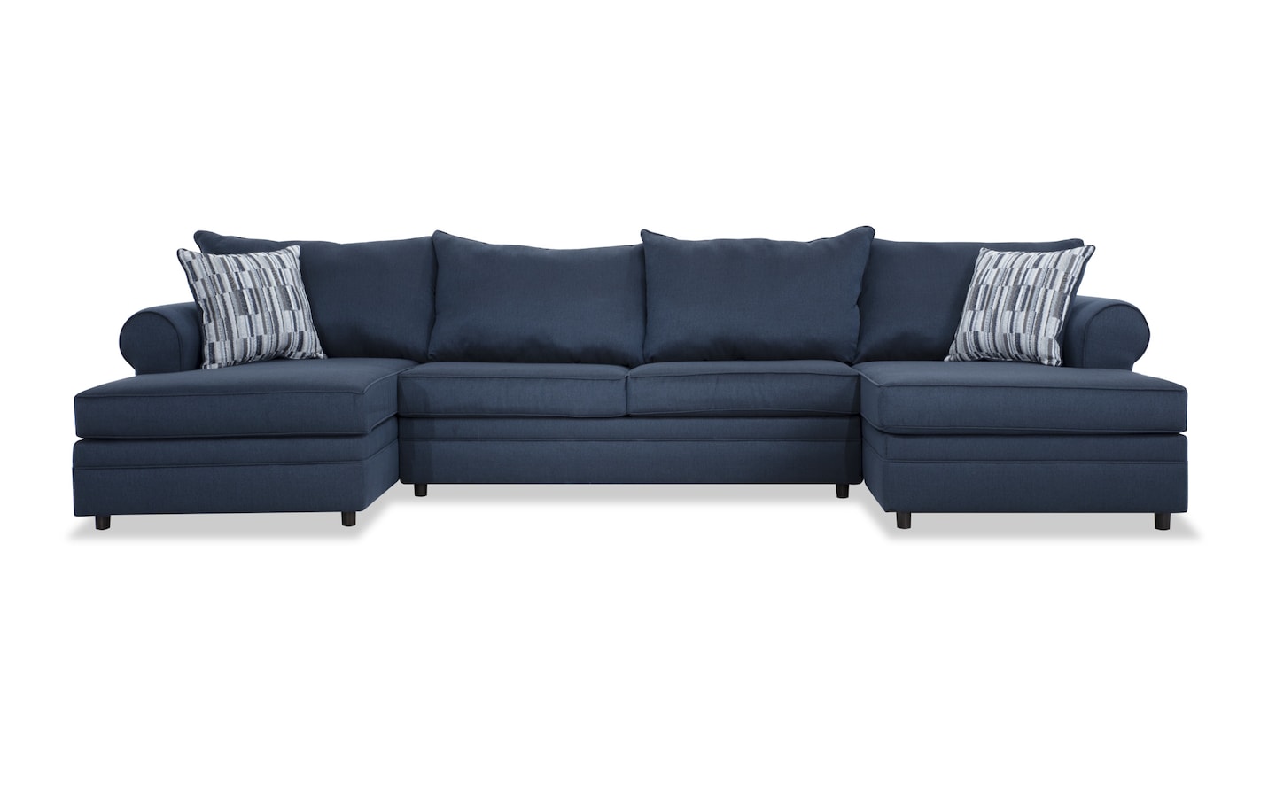 Nova Navy 142 3 Piece Dual Chaise Sectional Bob S Discount   20074778 Gallery 01 Wide 