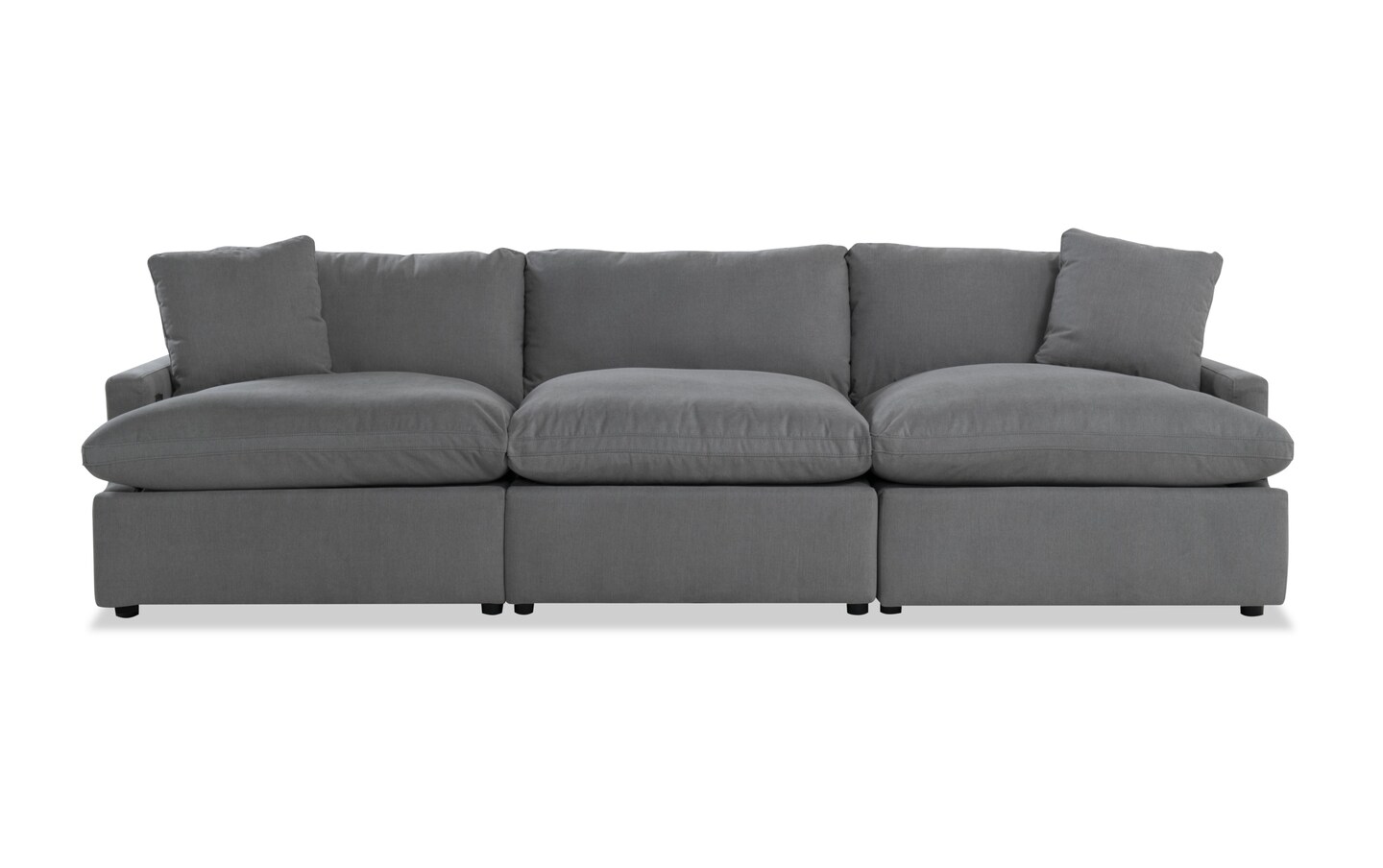 Dream Gray 122 Power Reclining Sofa with Armless Recliner USB Port Bob s Discount Furniture Mattress Store