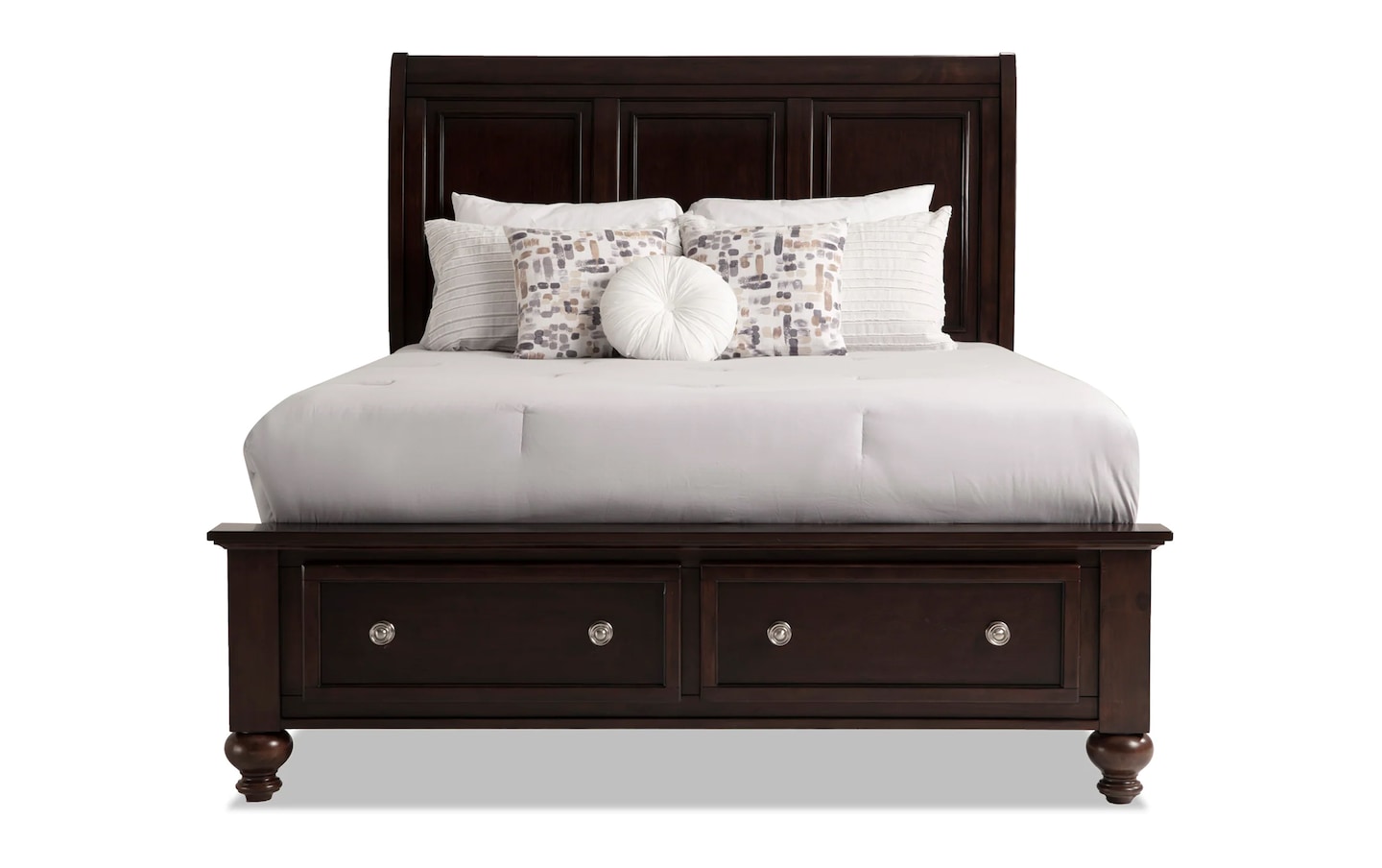 Portsmouth 4 Piece Queen Dark Cherry Storage Bedroom Set Queen 5369