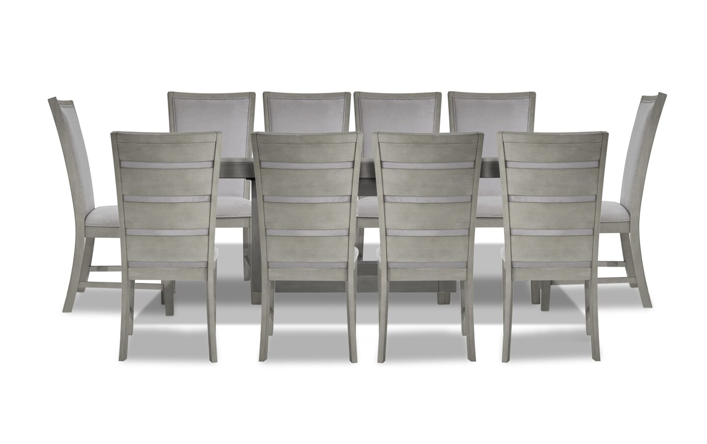 Cosmopolitan 11 Piece Gray Upholstered Extendable Dining Set Bob