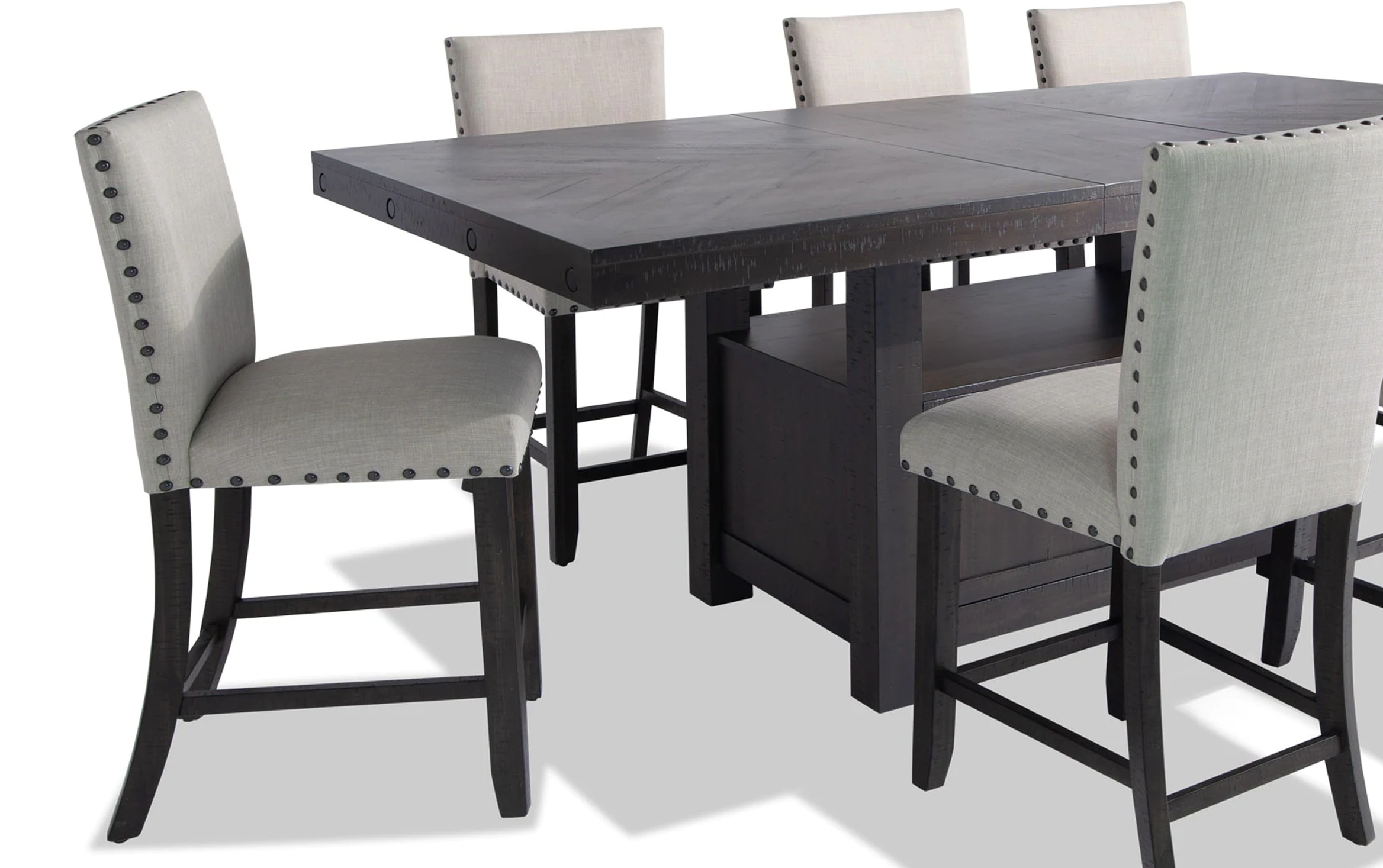 Sonoma 9 Piece Espresso Counter Set with Upholstered Stools | espresso ...