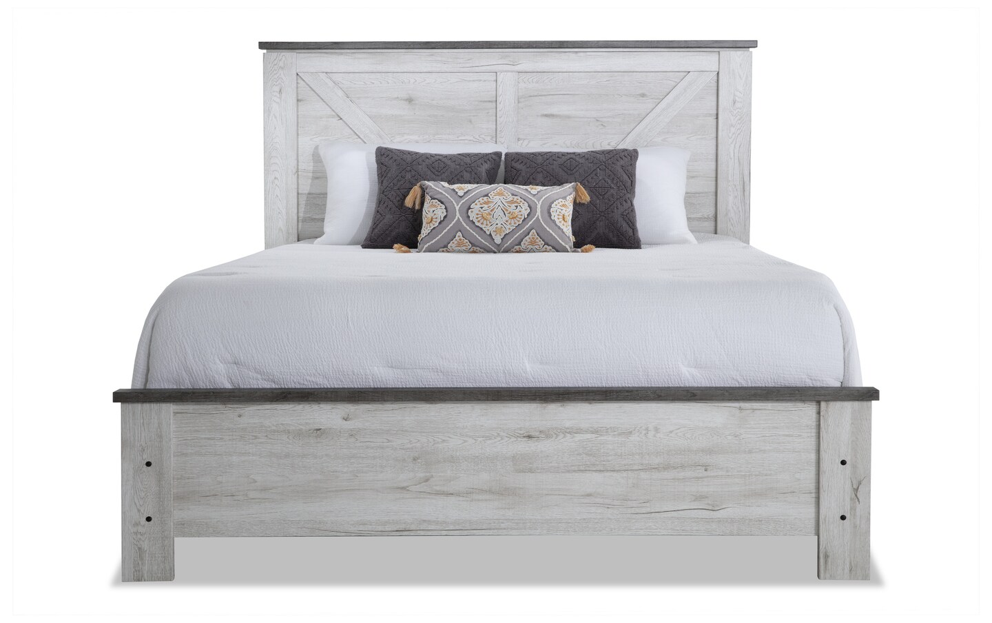 Savannah 4 Piece Queen White Gray Bedroom Set