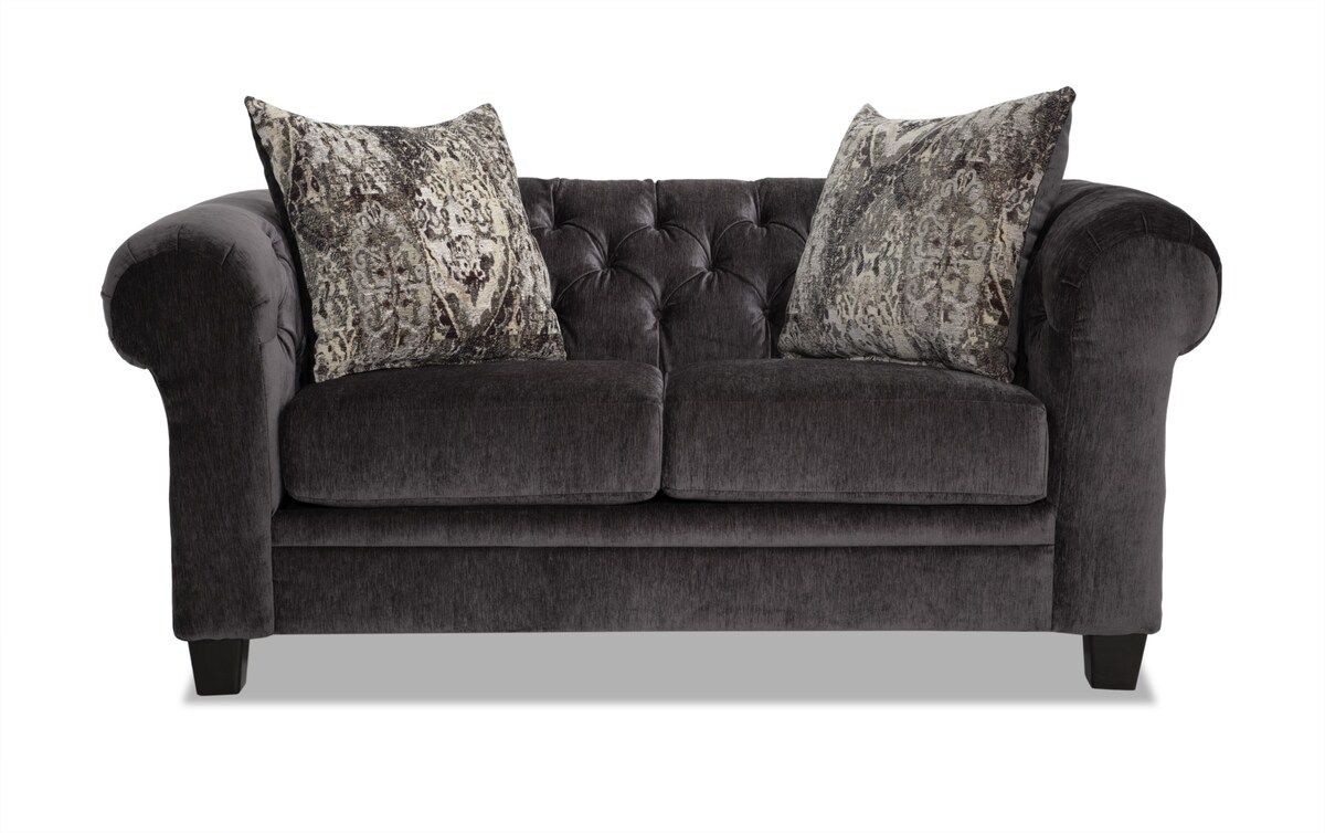 Hollywood Charcoal BobOPedic Queen Sleeper Sofa and Loveseat