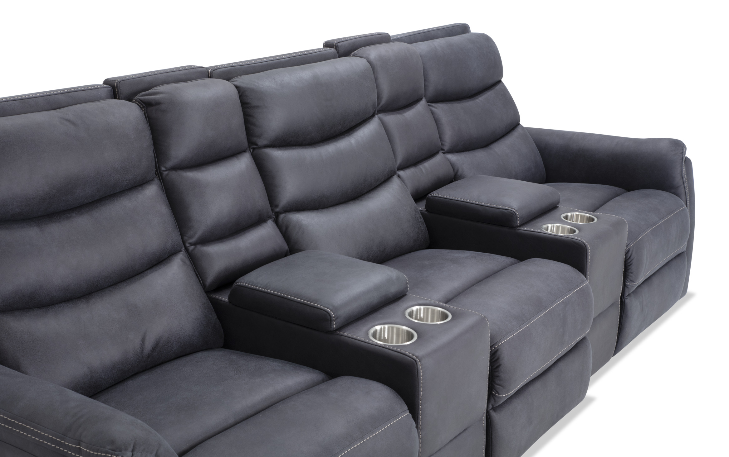 Forte Gray 5 Piece Power Reclining Sectional graphite_color Bob's Discount Furniture