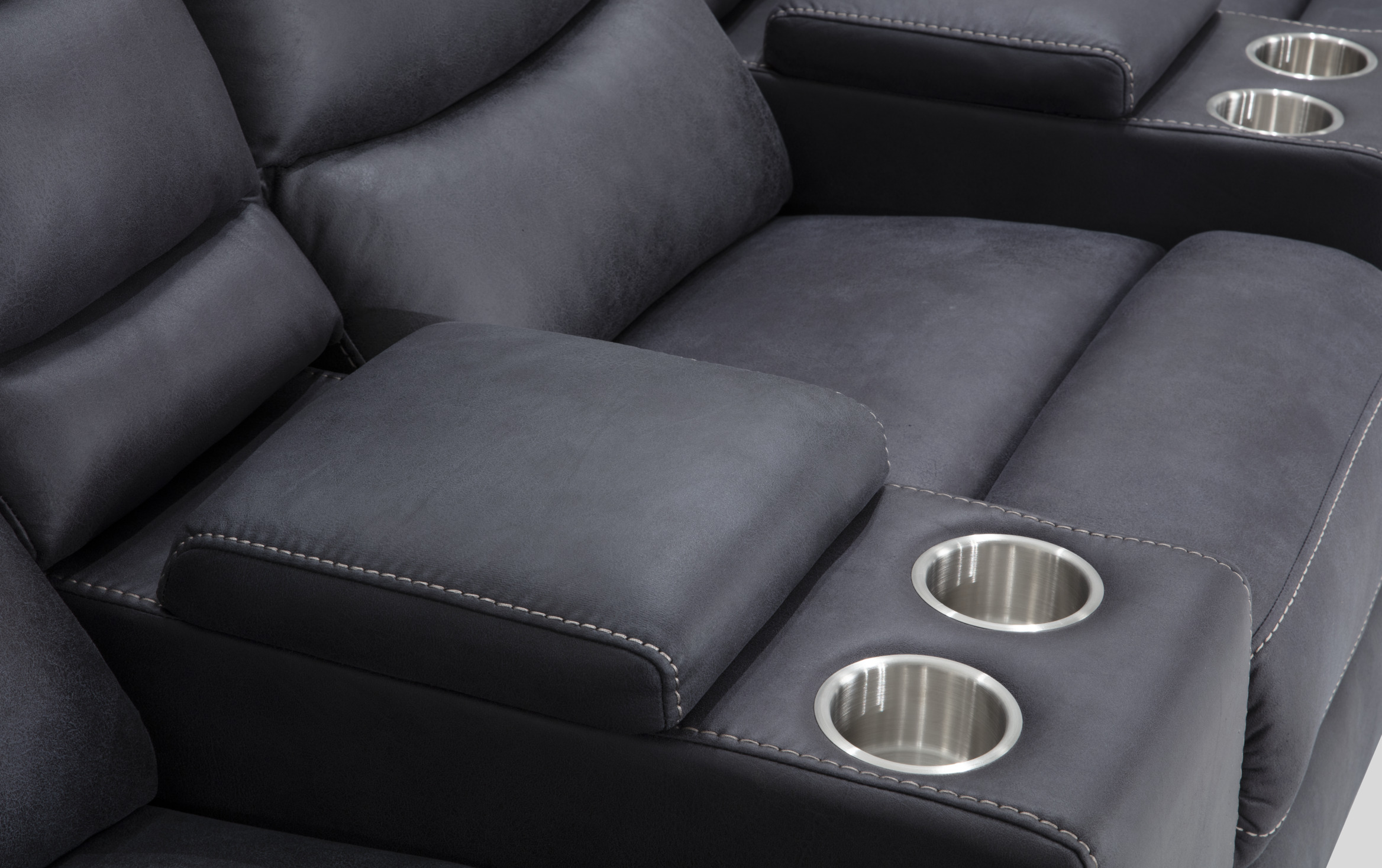 Forte Gray 5 Piece Power Reclining Sectional graphite_color Bob's Discount Furniture