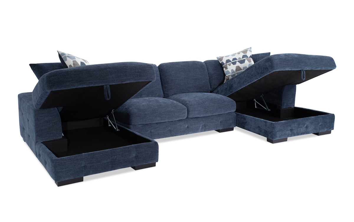 Playground 3 Piece Navy Sectional with Dual Storage Chaise navy_color