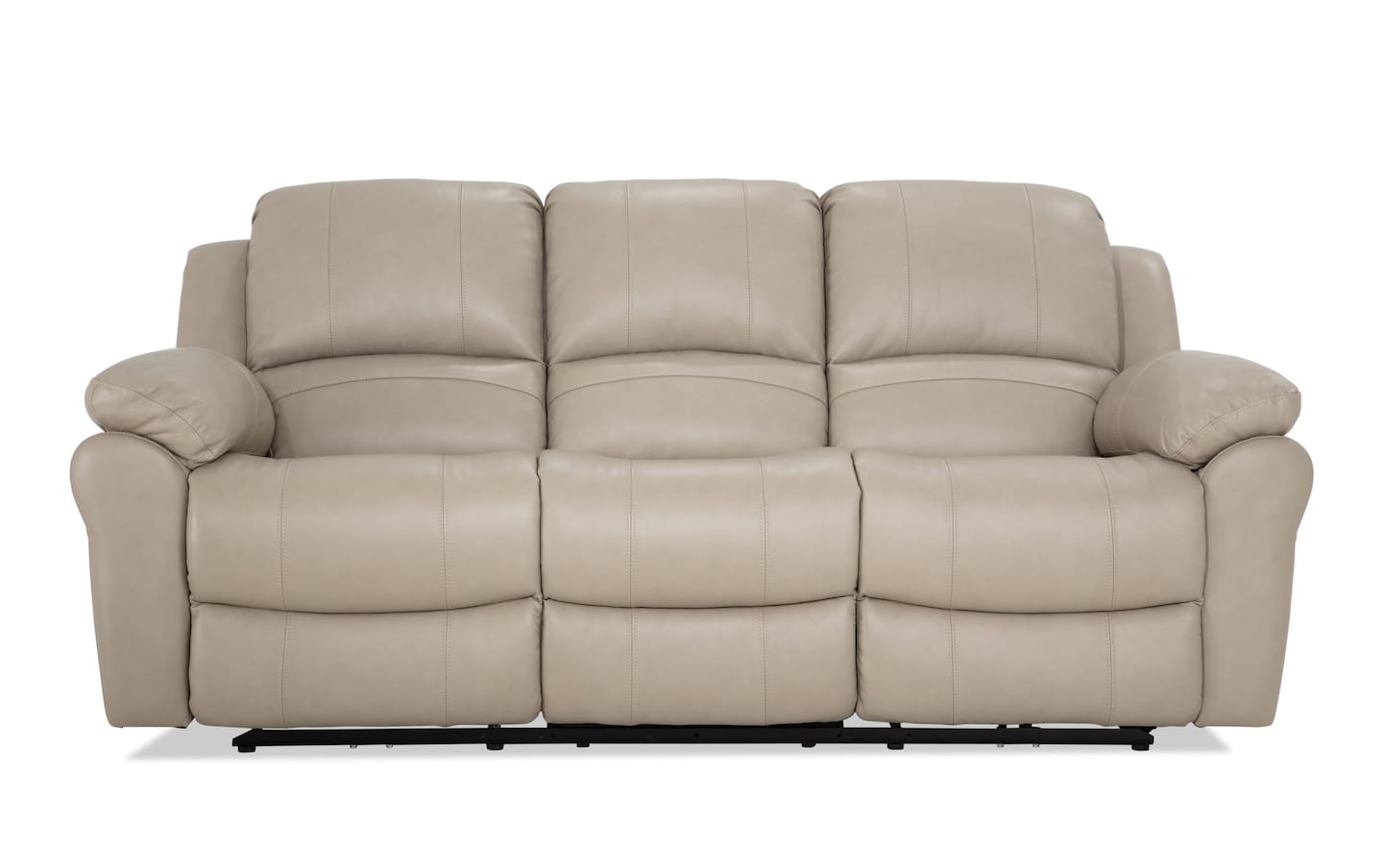 Storm Taupe Leather 85 Power Reclining Sofa with USB Port