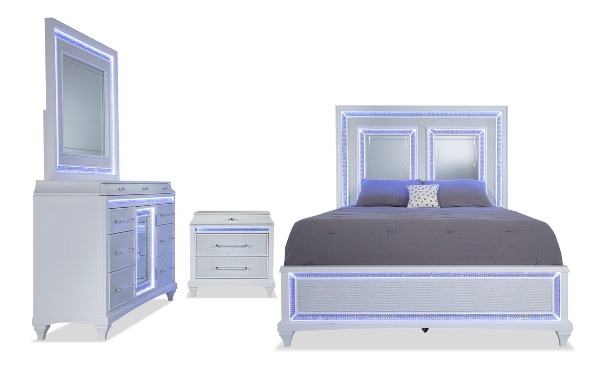 Glamour 4 Piece Queen Bedroom Set Bob