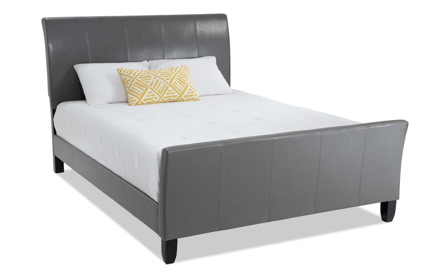 Jonathan Queen Gray Upholstered Sleigh Bed Bob s Discount Furniture Mattress Store