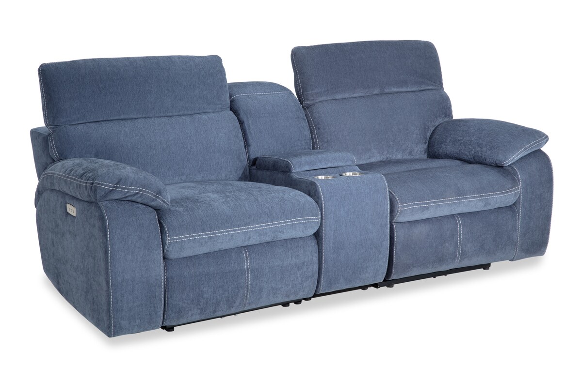 Playhouse Blue 3 Piece Console Loveseat With Recliner blue_color