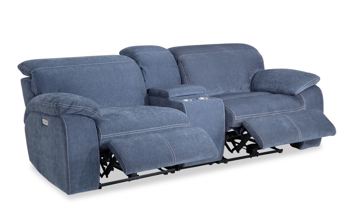 Playhouse Blue 3 Piece Console Loveseat With Recliner blue_color