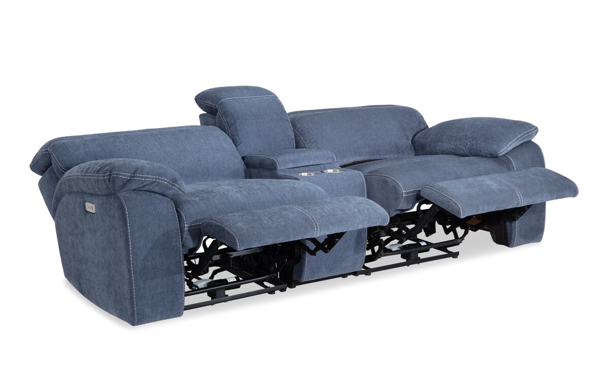 Playhouse Blue 3 Piece Console Loveseat With Recliner blue_color