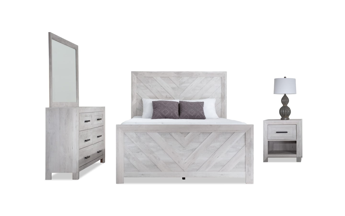 Bobs furniture deals silver bedroom set