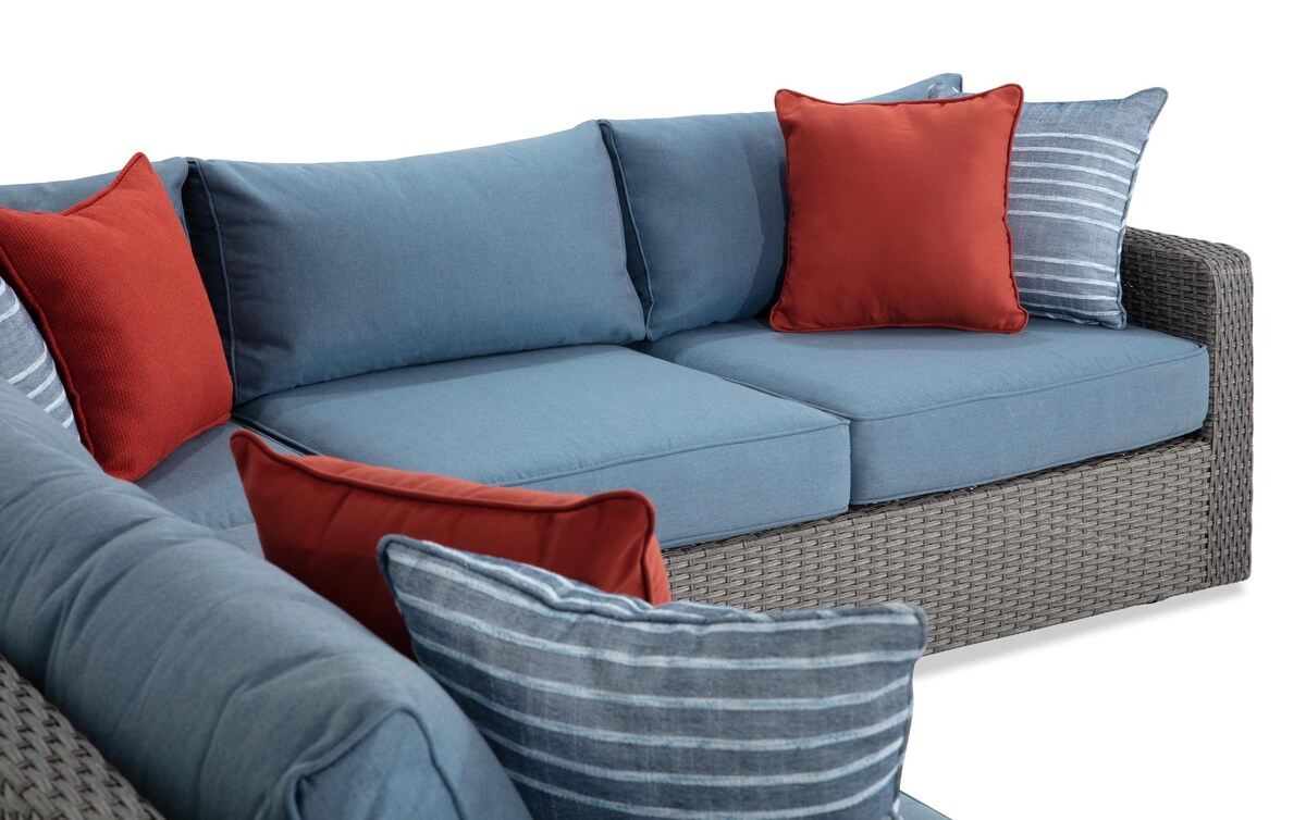 Laurel Outdoor 3 Piece Sectional with Corner Chair blue_color Bob's Discount Furniture
