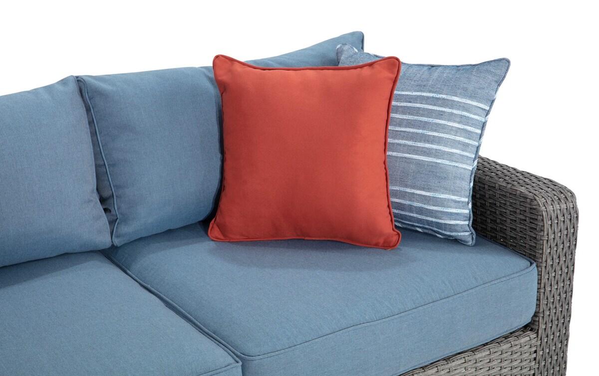 Laurel Outdoor 3 Piece Sectional with Corner Chair blue_color Bob's Discount Furniture