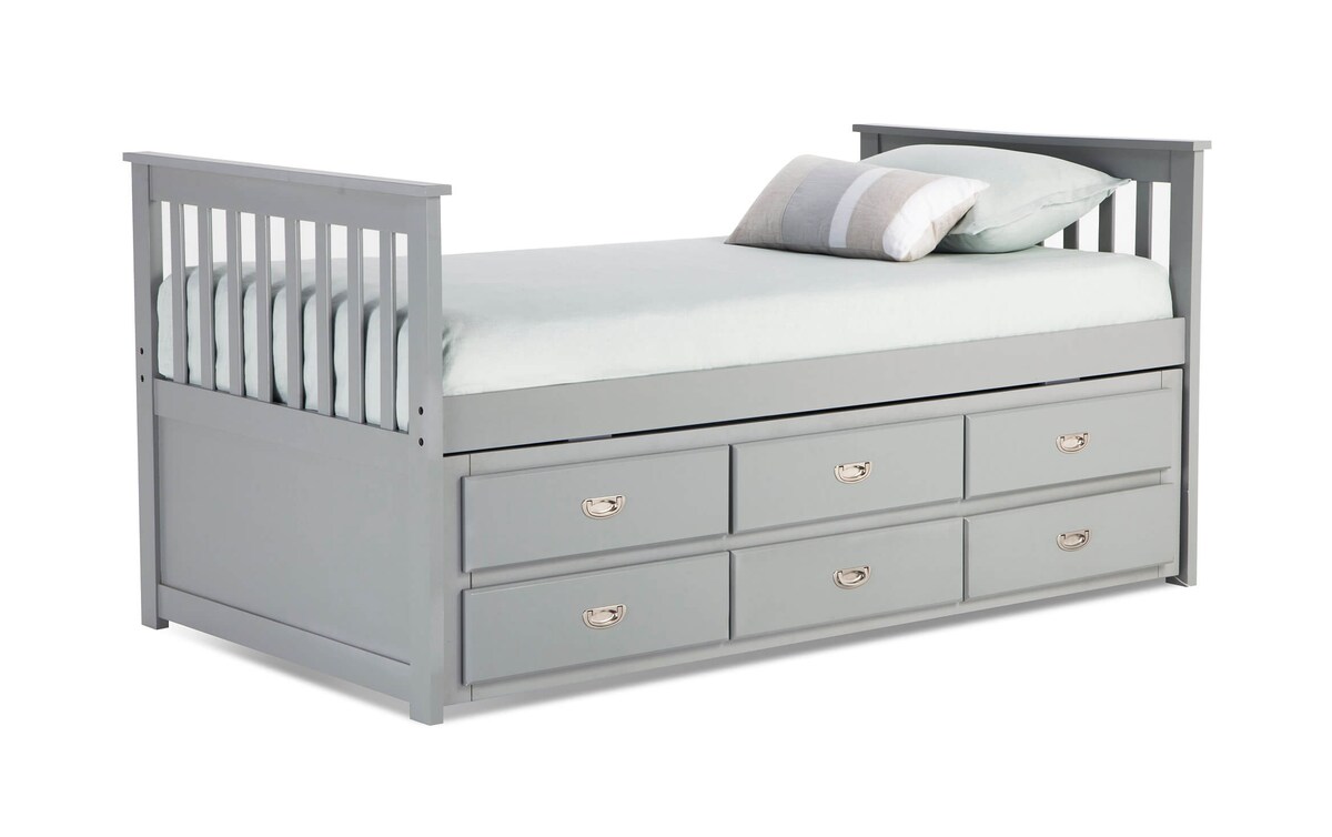 Chadwick Twin Gray Captain Bed With Trundle gray_finish