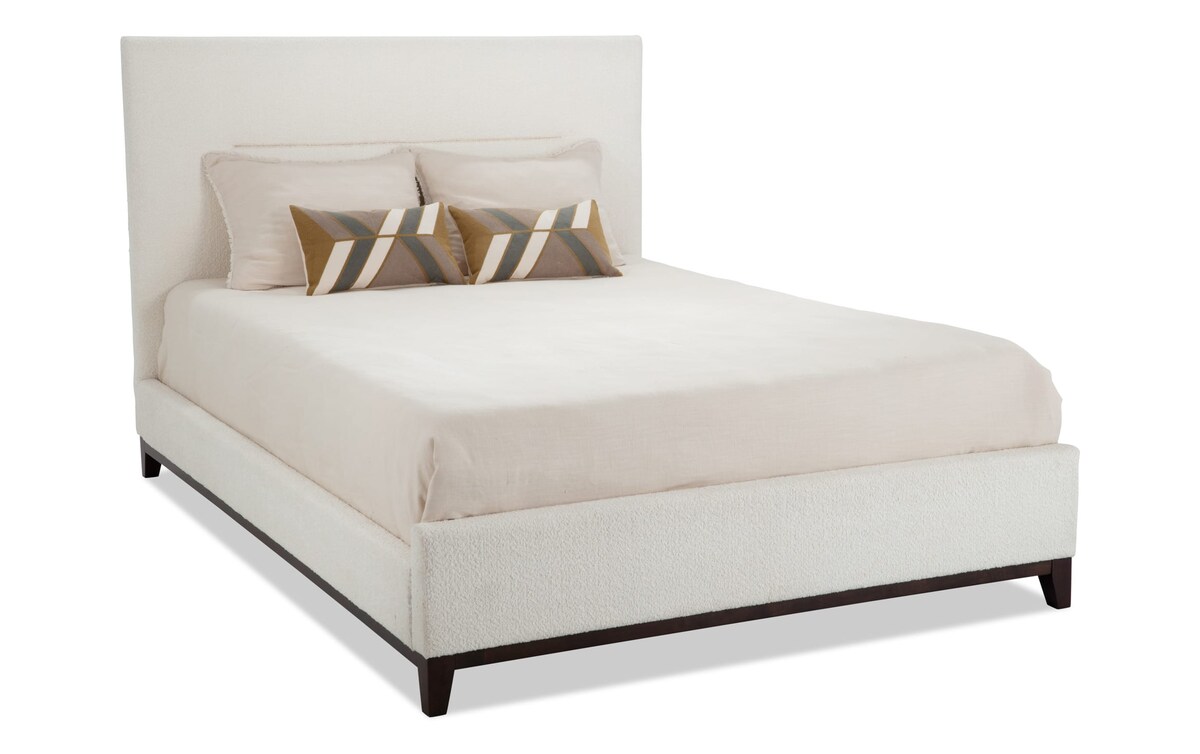 Roan Queen Upholstered Bed ivory_color Bob's Discount Furniture