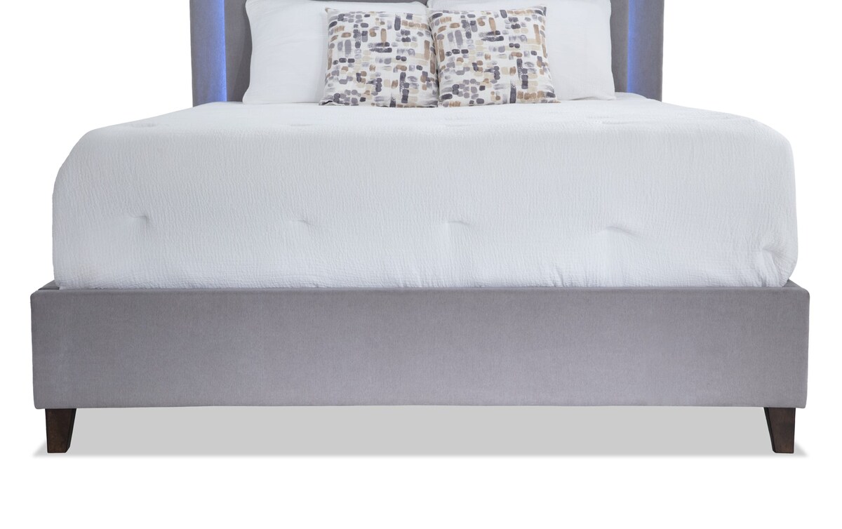 Performa Full Gray Upholstered Bed full Bob's Discount Furniture