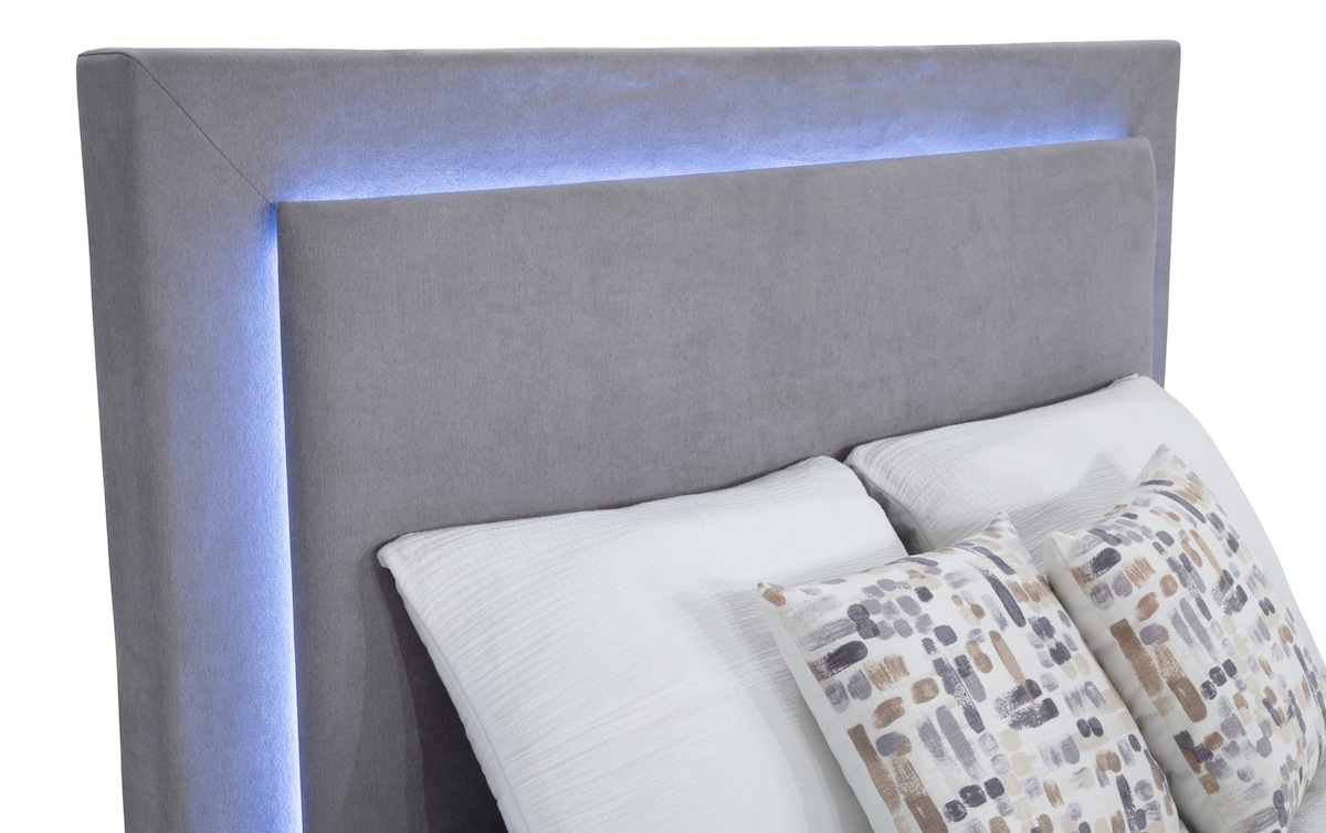 Performa Full Gray Upholstered Bed full Bob's Discount Furniture