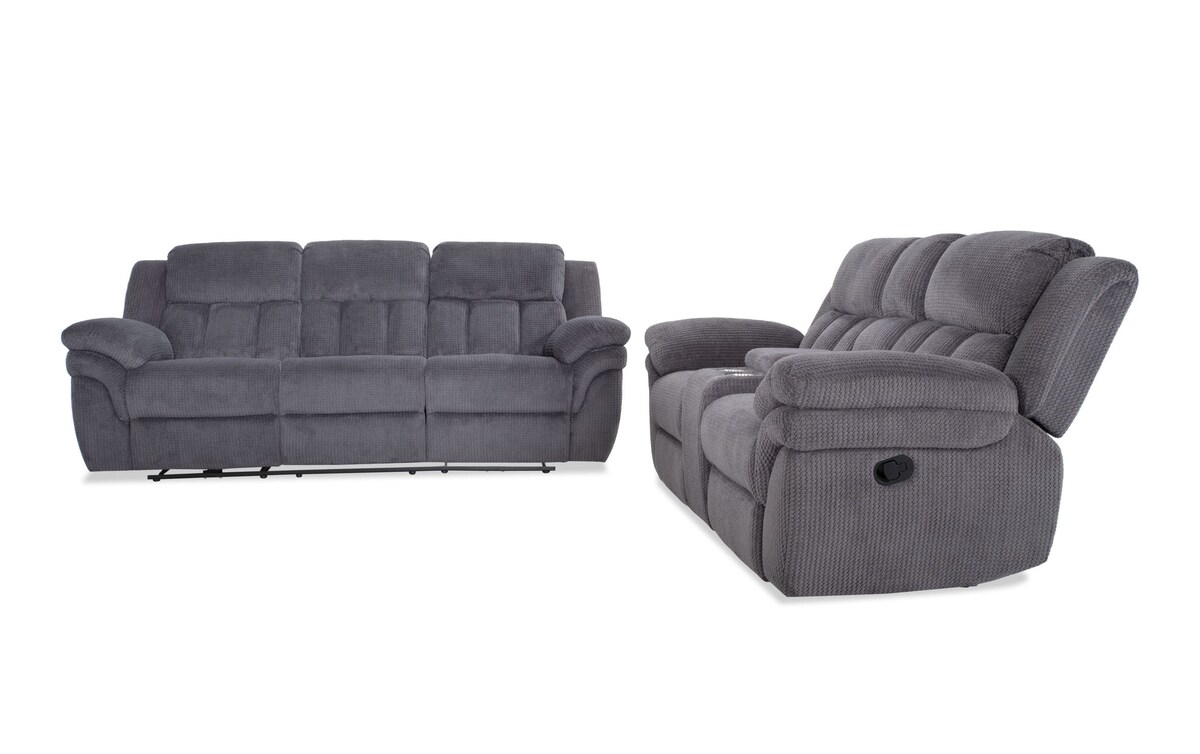 Trevor Gray 90'' Manual Reclining Sofa & 79'' Console Loveseat Bob's