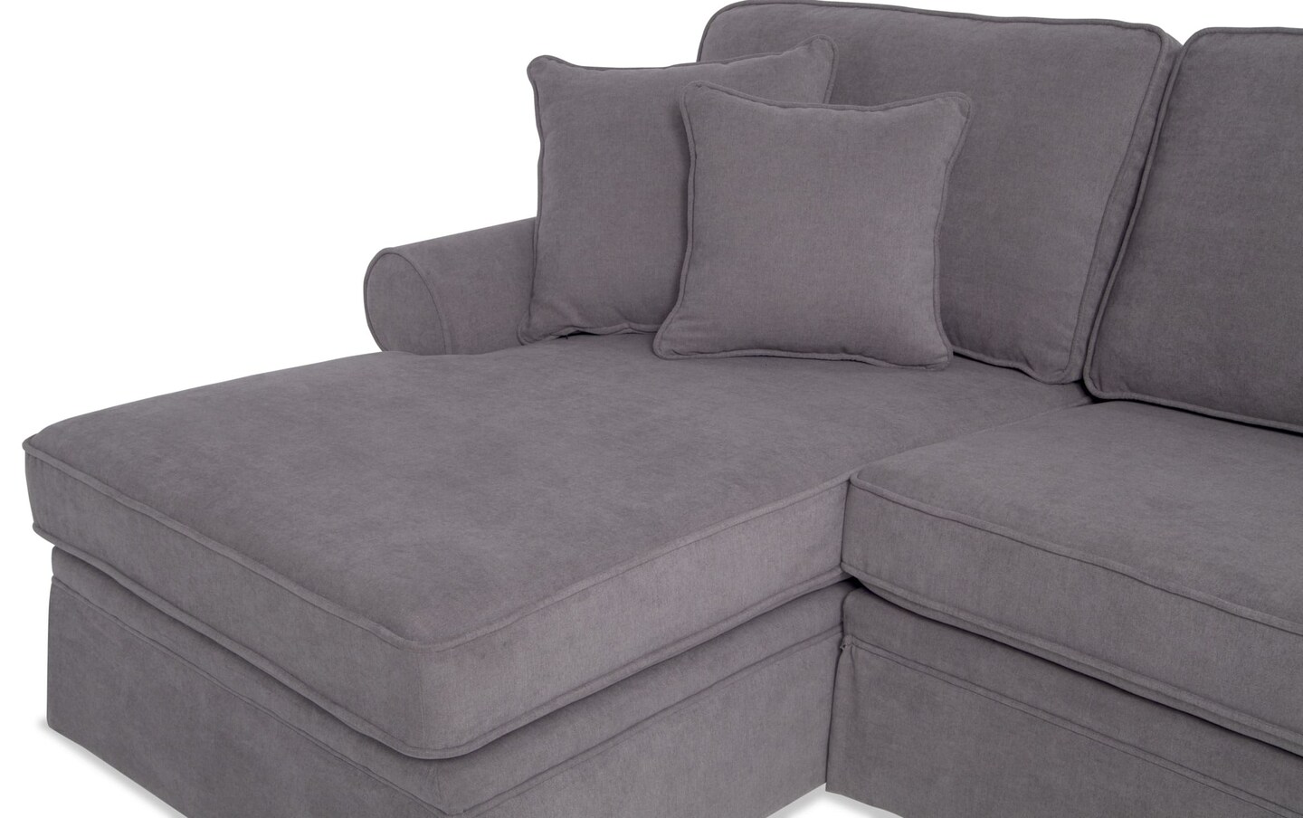Katie Gray 110 2 Piece Left Arm Facing Full Cooling Sleeper Chaise Sectional Bob s Discount Furniture Mattress Store
