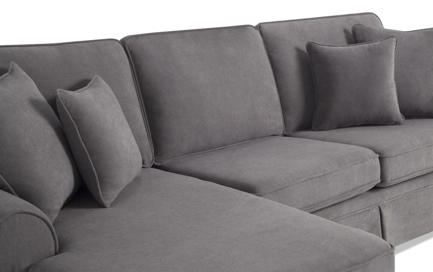 Katie Gray 110 2 Piece Left Arm Facing Full Cooling Sleeper Chaise Sectional Bob s Discount Furniture Mattress Store