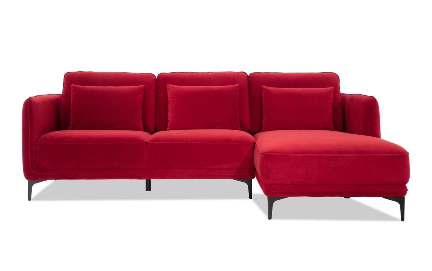 Soho Burgundy 98'' 2 Piece Right Arm Facing Chaise Sectional | Bob's ...