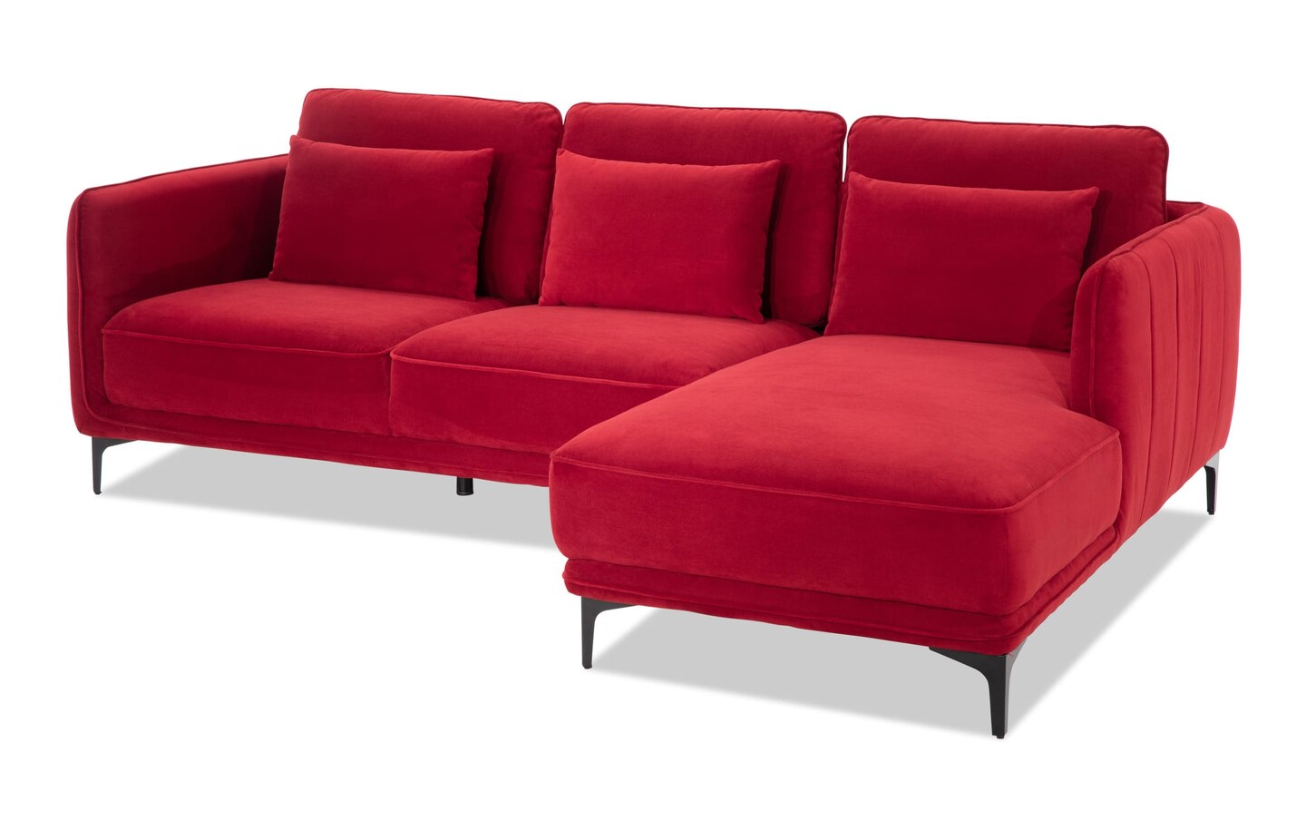 Soho Burgundy 2 Piece Right Arm Facing Sectional | burgundy_color | Bob ...