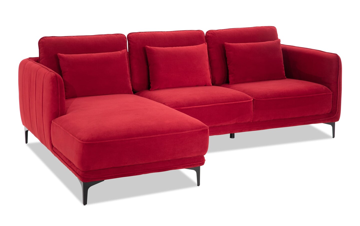 Soho Burgundy 2 Piece Left Arm Facing Sectional | burgundy_color | Bob ...