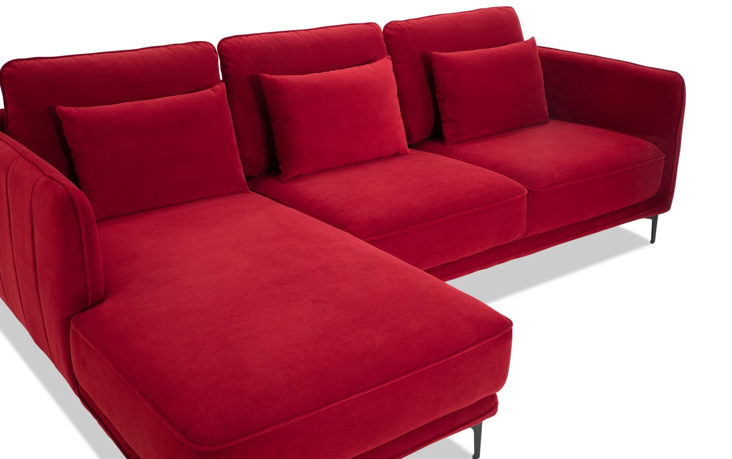 Soho Burgundy 2 Piece Left Arm Facing Sectional | burgundy_color | Bob ...