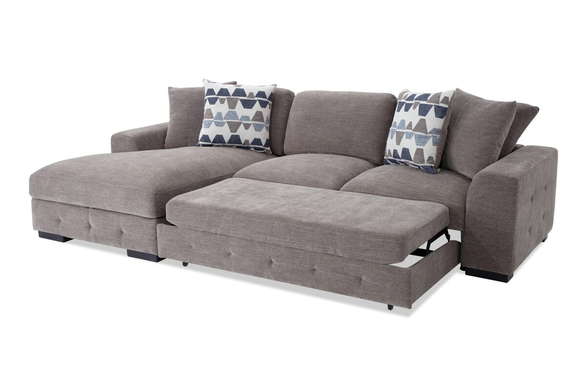 Playground Gray 2 Piece Left Arm Facing Sectional with Pop Up Sleeper