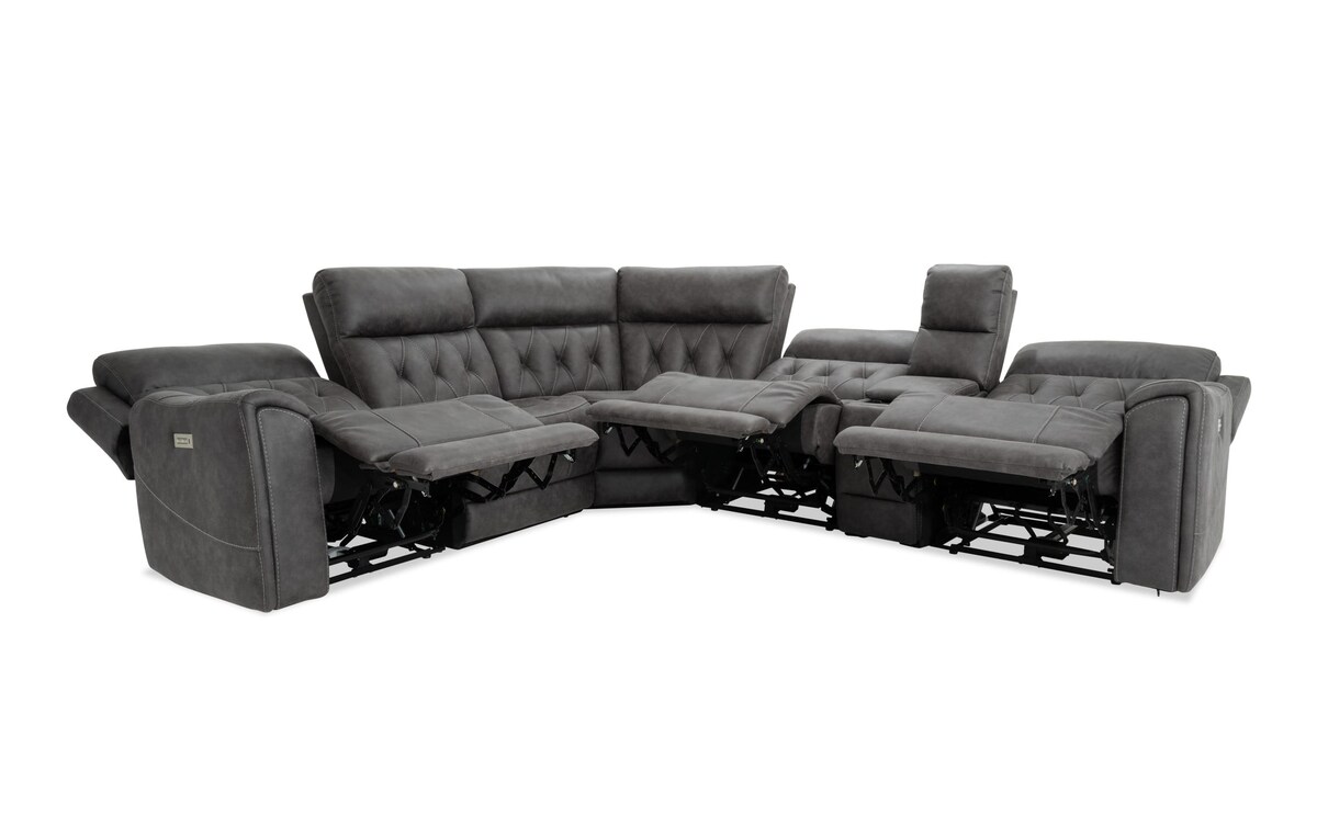 Canyon Steel 6 Piece Power Reclining Sectional gray_color Bob's
