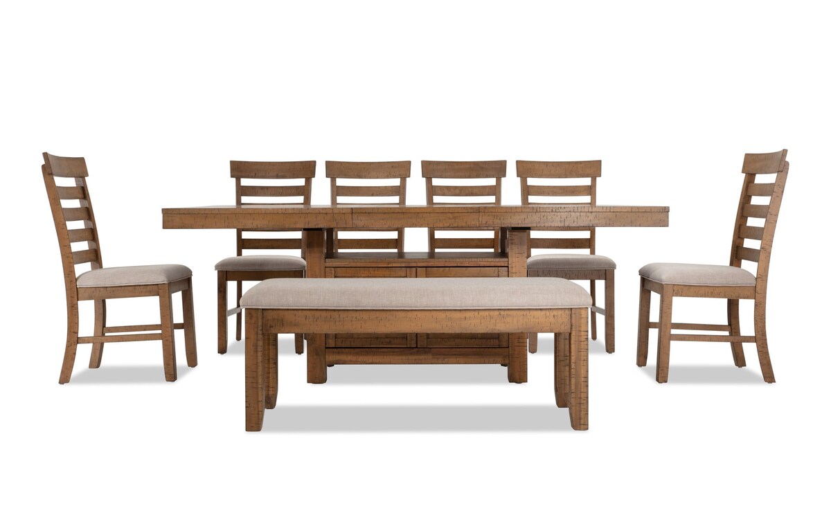 Sonoma 8 Piece Natural Dining Set with Storage Bench Bob's Discount