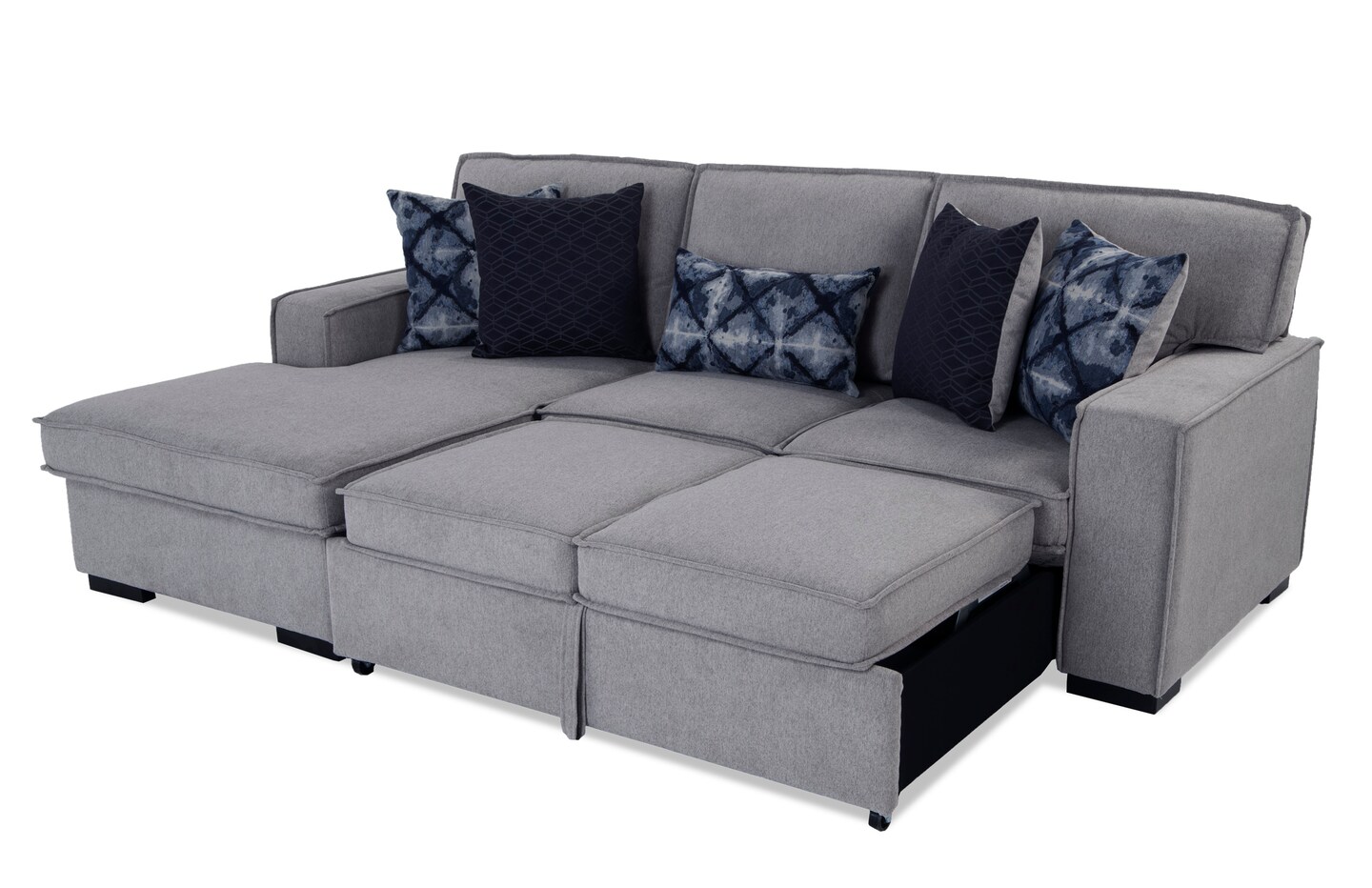 Playscape Gray 94 2 Piece Left Arm Facing Pop Up Sleeper Chaise Sectional