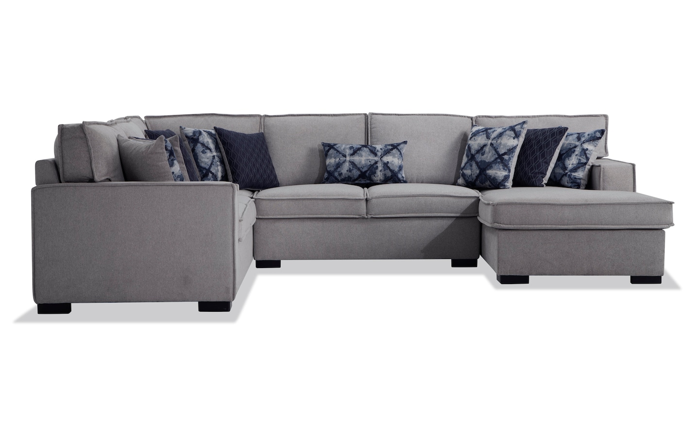 Playscape Gray 124'' 4 Piece Right Arm Facing Chaise Sectional Bob's