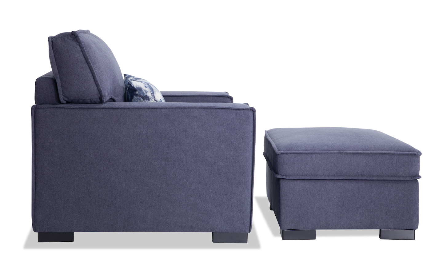 Playscape Denim 94 2 Piece Left Arm Facing Pop Up Sleeper Chaise Sectional with Chair Ottoman Bob s Discount Furniture Mattress Store