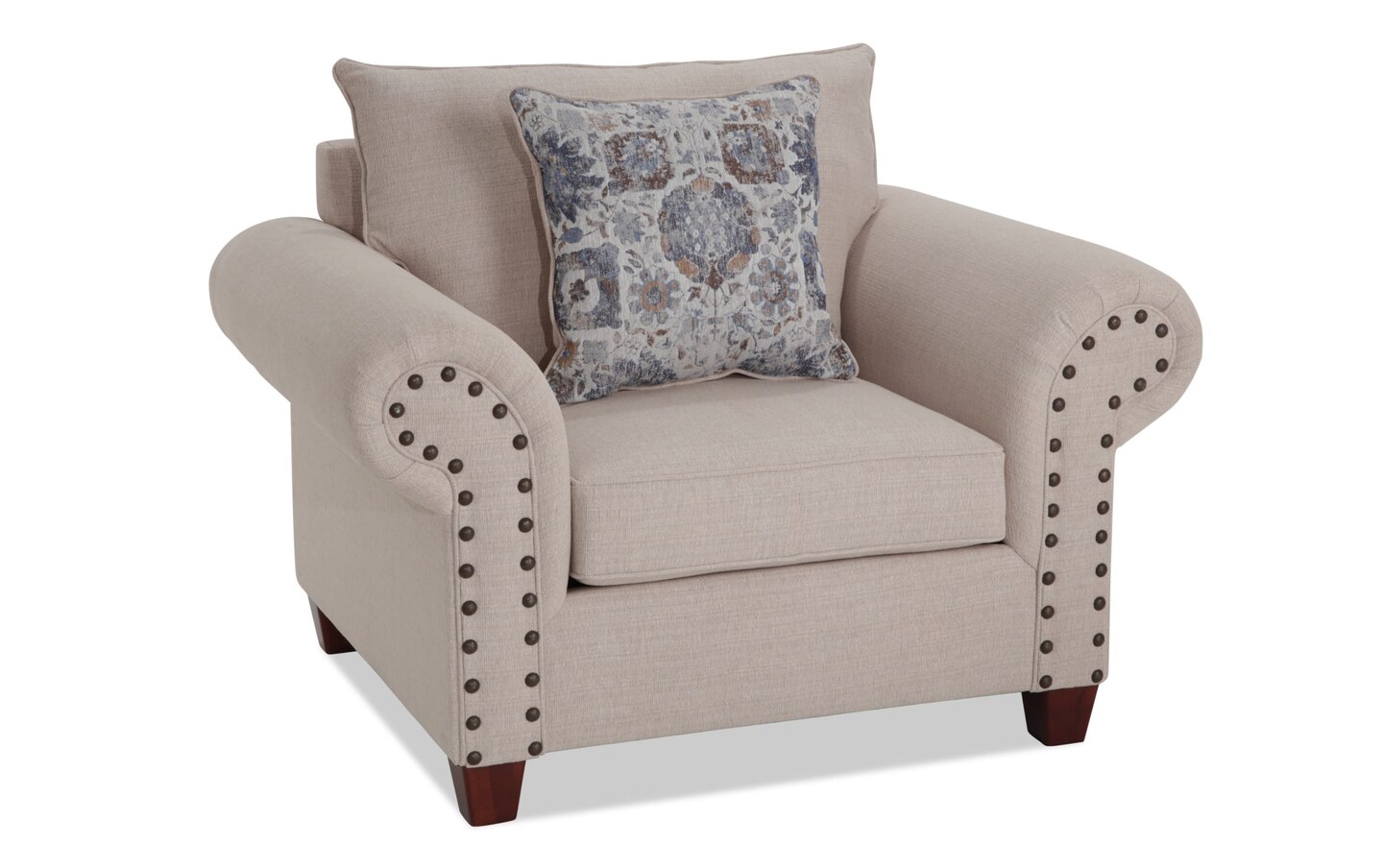 Kara Beige Chair Storage Ottoman Bob s Discount Furniture Mattress Store
