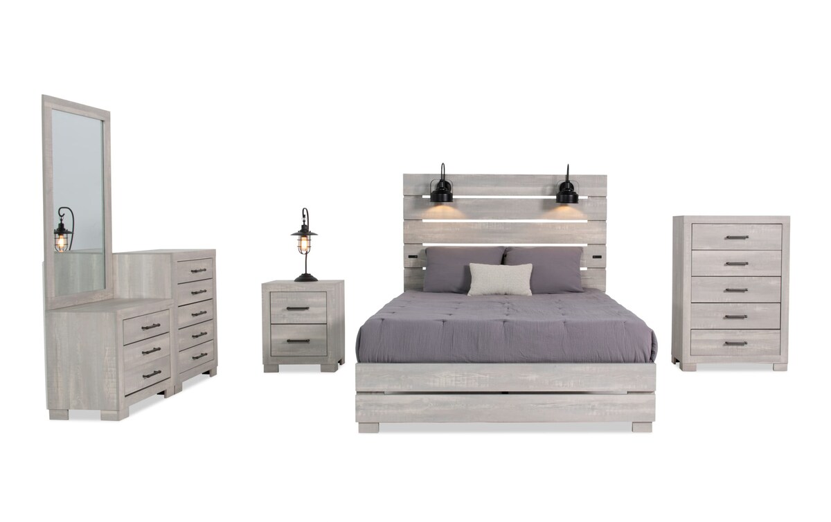 Foundry 5 Piece Queen White Bedroom Set with Chesser Bob's Discount