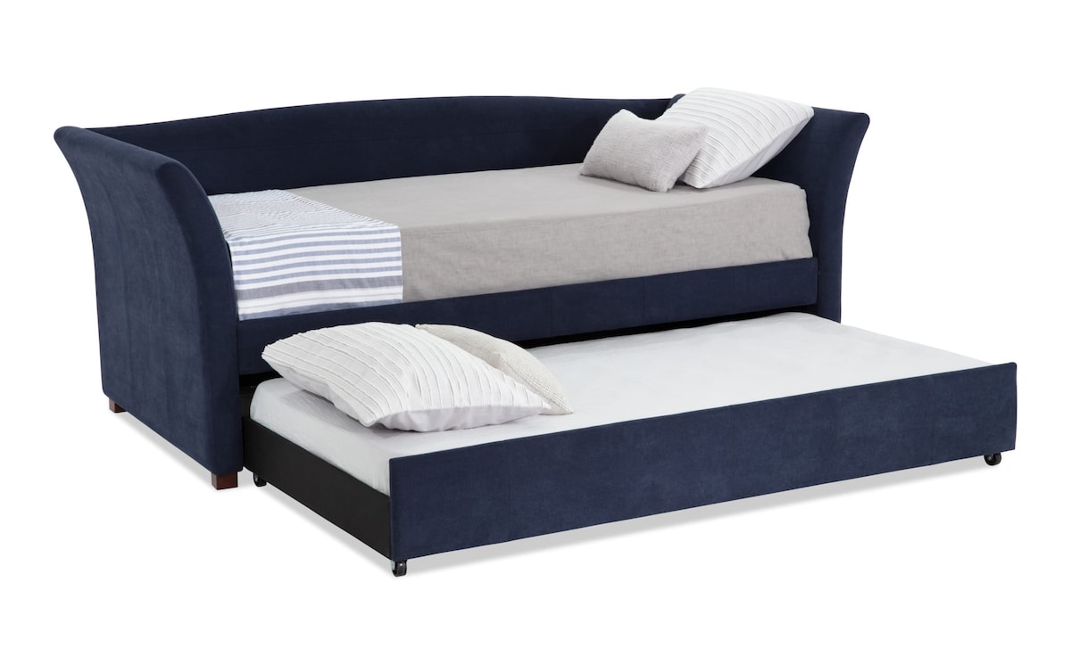 Chadwick Twin Navy Upholstered Daybed with Trundle navy_color Bob
