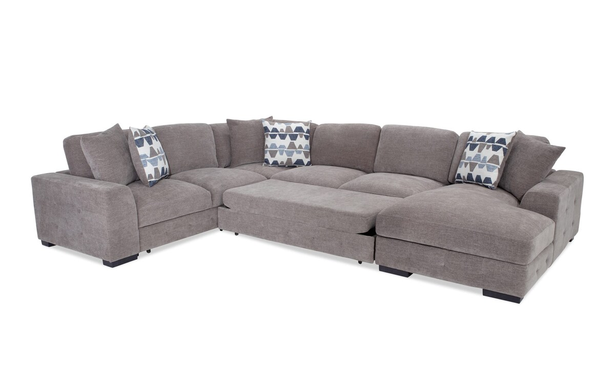 Playground Gray 4 Piece Right Arm Facing Sectional with Armless Pop Up