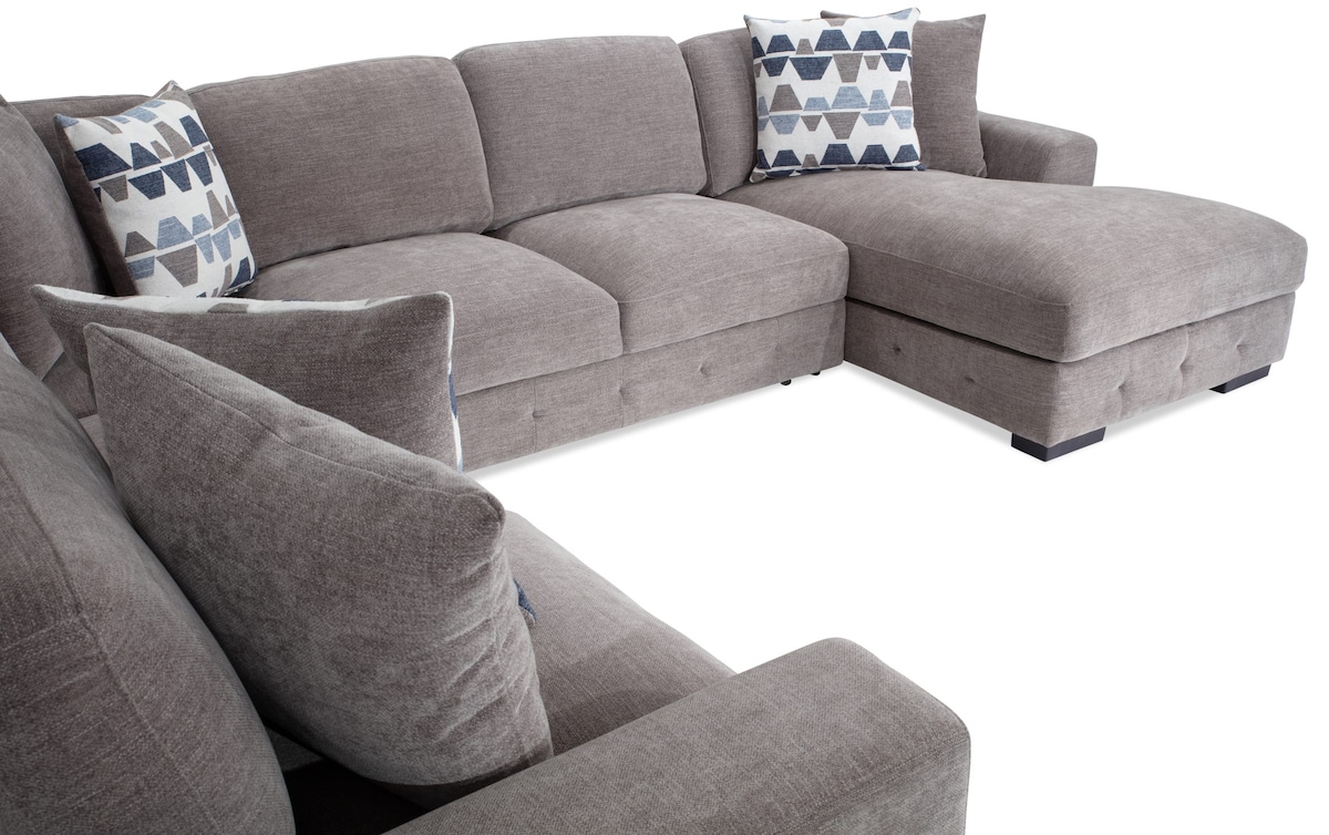 Playground Gray 4 Piece Right Arm Facing Sectional with Armless Pop Up