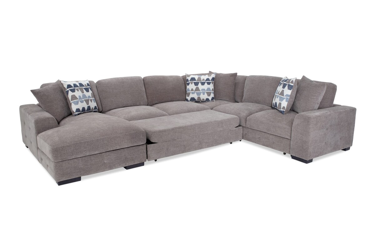 Playground Gray 4 Piece Left Arm Facing Sectional with Armless Pop Up